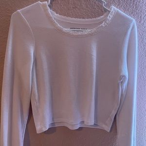 American eagle cropped White long sleeve